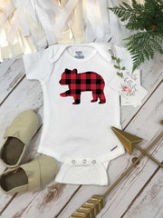 Baby Bear Onesie®, Buffalo Plaid Shirt, Plaid Bear Shirt, Family Shirts, Matching Bear Shirts,Buffalo Plaid Bear, Family tees, Mommy and Me,