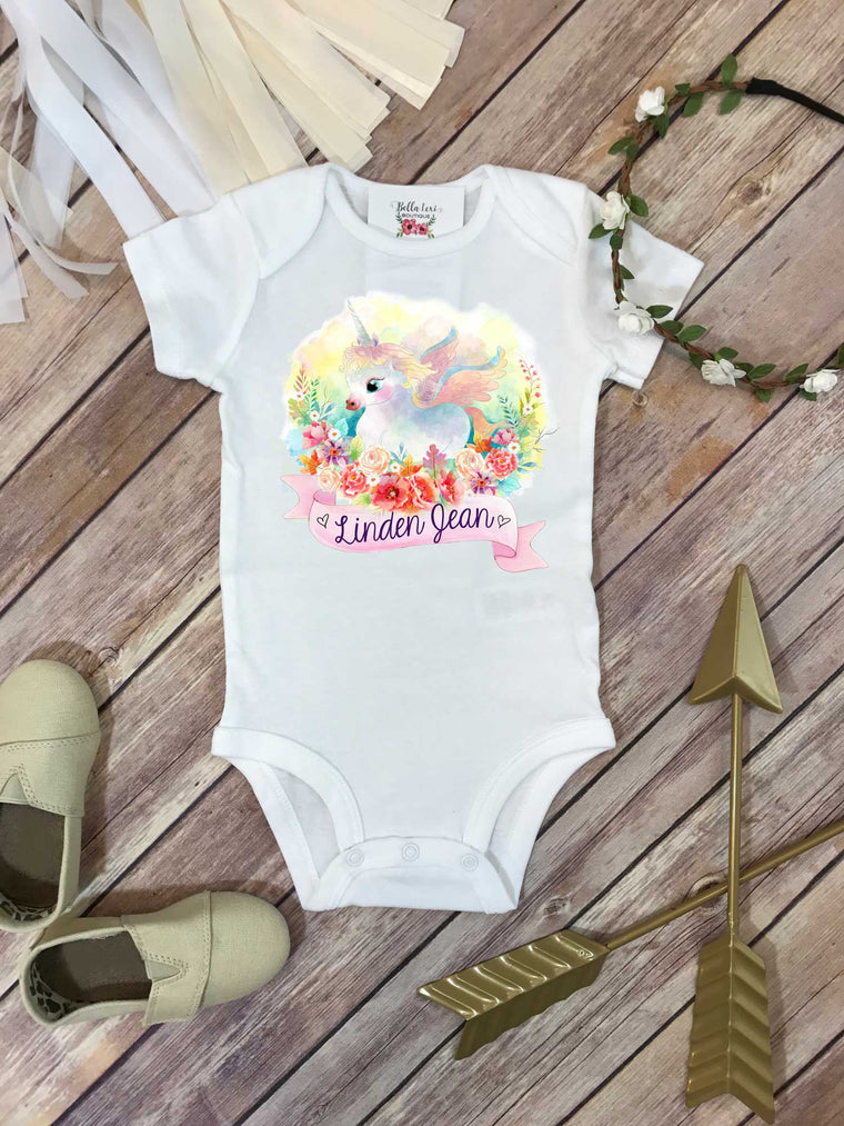 Baby Shower Gift, Unicorn Shirt, Personalized Baby Gift, Custom Baby Gift, Unicorn Bodysuit, Niece Gift, Cute Girl Clothes, Unicorn Theme