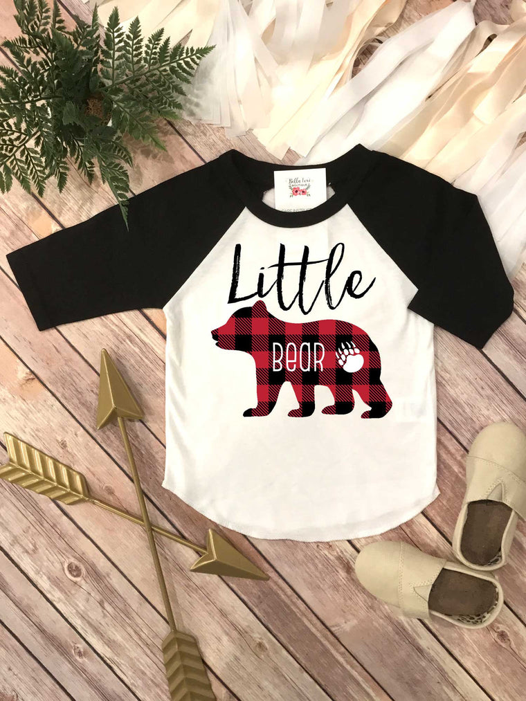 Little Bear Shirt, First Birthday Shirt, Buffalo Plaid Party, Family Shirts, Little Bear Shirt, Buffalo Plaid Bear, Family tees, Mom and Me