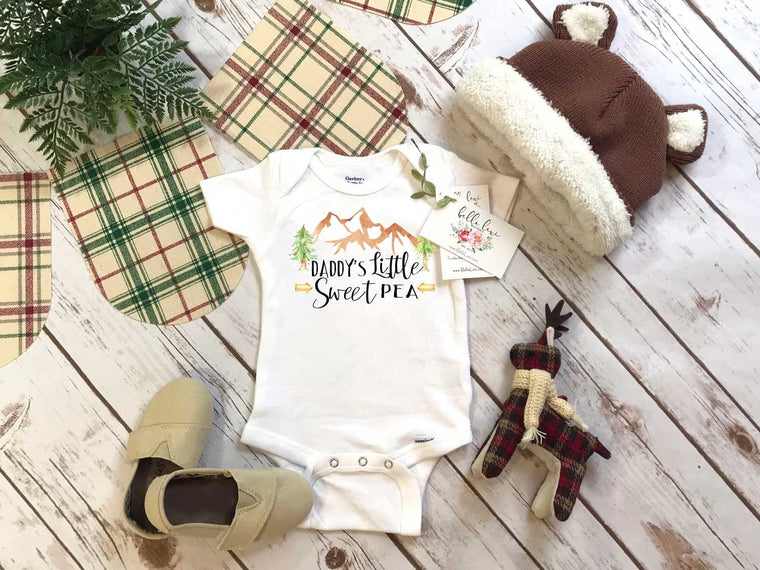 Daddy Onesie®, Daddy's Little Sweet Pea, Baby Shower Gift, Outdoorsy Theme, Camping with Daddy, Daddy's Fishing Buddy, Camping Buddy, Sweet