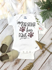 My Big Brother Has Paws, Pregnancy Announcement, Dog Shirt, Pregnancy Reveal, Baby Reveal, Baby Announcement, Fur Baby Bodysuit, Cat Shirt,