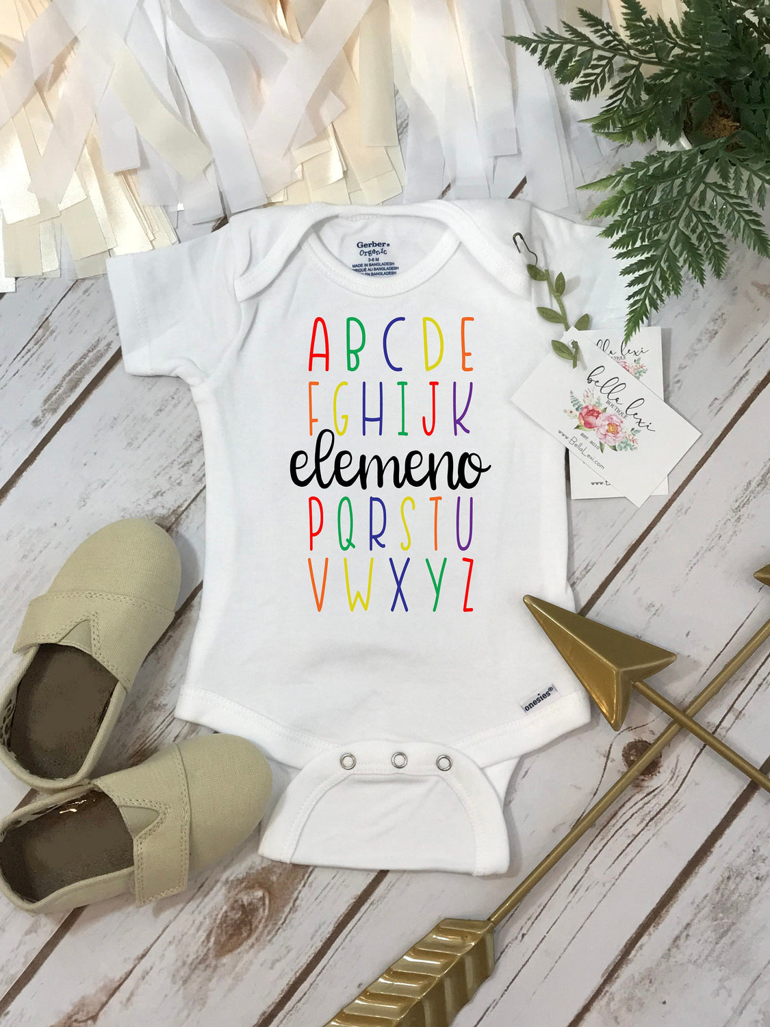 ABC Elemeno Onesie®, Baby Shower Gift, Funny Baby shirts, Teacher Baby Gift, Alphabet Shirt, Cute Teacher Baby Gift, Teacher Baby Shower