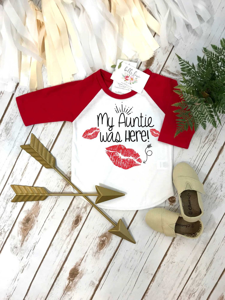 Valentine's Day Shirt, My Auntie was here, Aunt shirt, First Valentines, Baby Valentine Shirt, Valentine Shirts, Baby Shower Gifts, Kisses