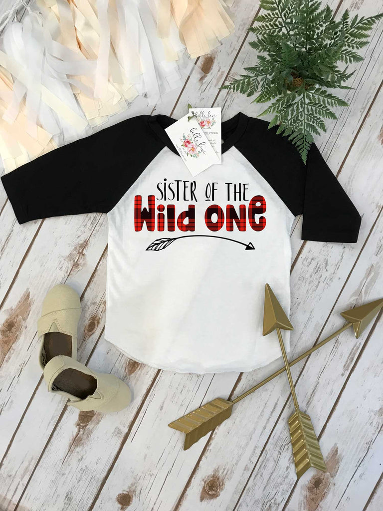 SISTER of the Wild One, First Birthday Shirt, Lumberjack Birthday,1st Birthday shirt,Buffalo Plaid Party, Lumberjack Party, Sister, PLAID