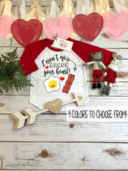 Valentine's Shirt, Funny Bacon Valentine, Bacon shirt, First Valentines, Toddler Valentine Shirt, Valentine Shirts, Baby Shower Gifts, Bacon