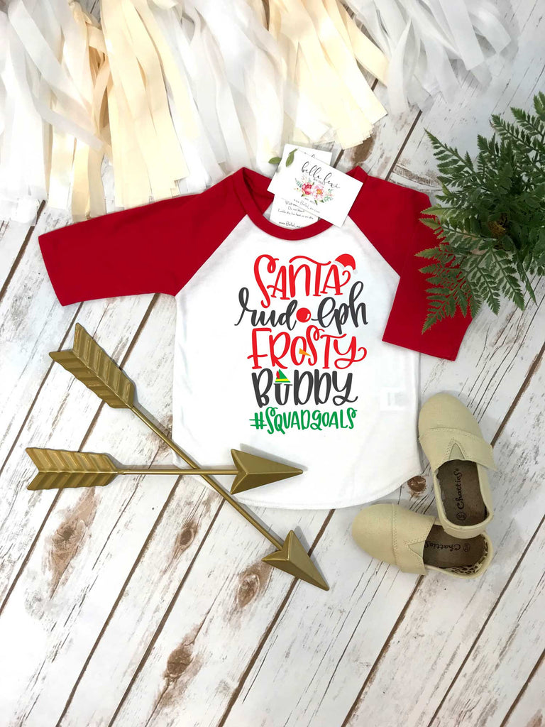 Christmas Shirt, Santa Rudolph Frosty Buddy, Christmas Squad Goals, 1st Christmas, My First Christmas - Bella Lexi Boutique