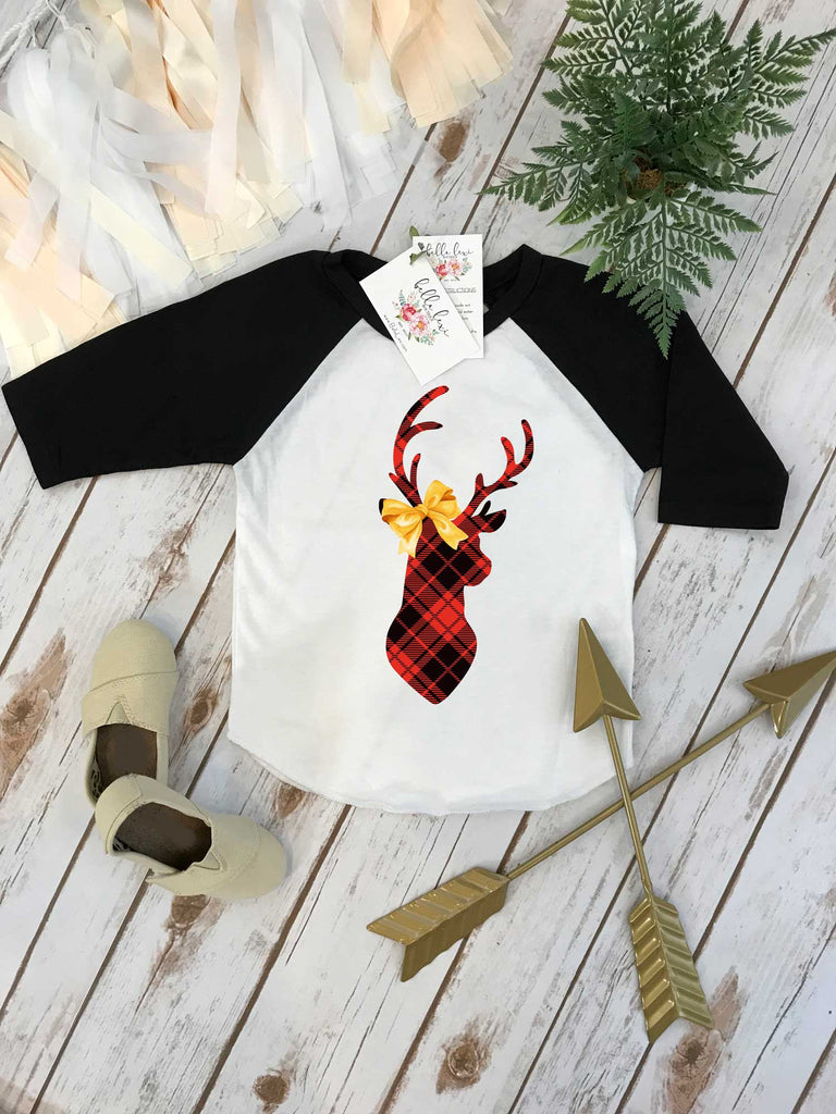 Christmas Deer, Buffalo Plaid, Baby Shower Gift, Custom Baby Gift, Deer Shirt, Christmas Shirts, First Christmas, Christmas Onesie®, Plaid