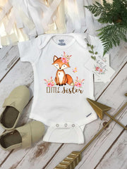 Little Sister Shirt, Little Sister Onesie®, Sisters Shirts, Baby Sister FOX, Family tees, Big Sister Reveal,Big Sister Announcement,Baby Sis