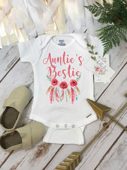Aunt Onesie®, Aunties Bestie, Aunt Baby Gift, Cute Baby shirt, Auntie shirt, Newborn Gift, Niece Gift, Baby Shower Gift, Gift from Auntie