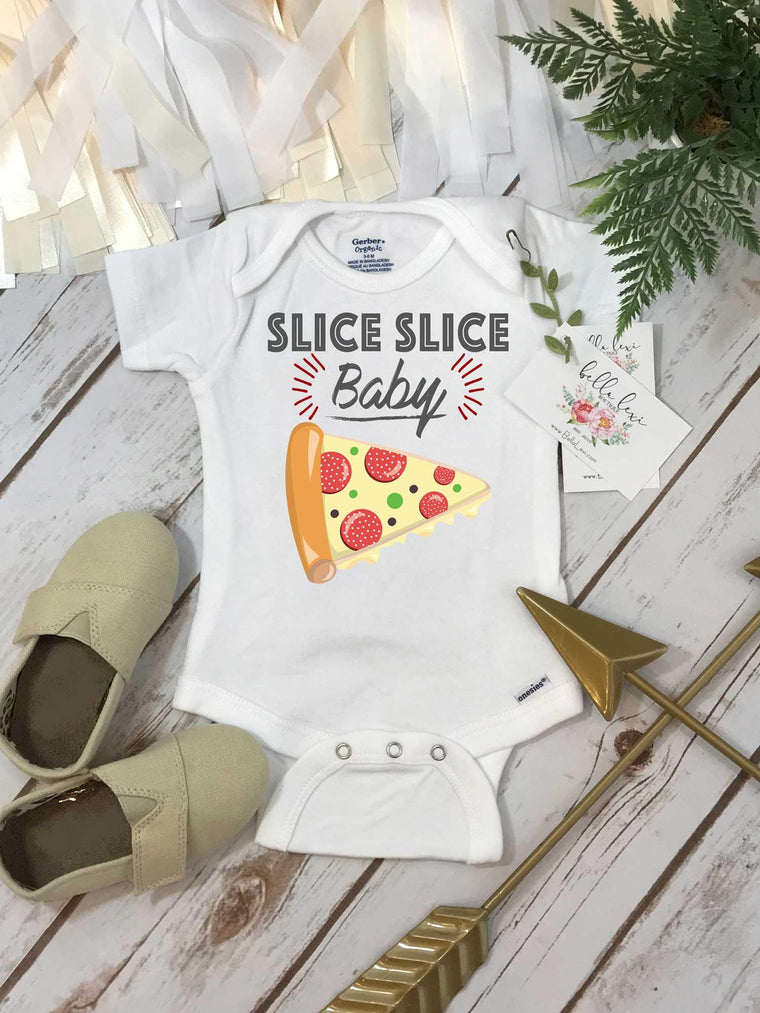 Pizza Onesie®, Slice Slice Baby, Baby Shower Gift, Funny Baby Gift, Pizza Baby Gift, Nephew Gift, Pizza Shirt,Newborn Baby Gift, Pizza Theme