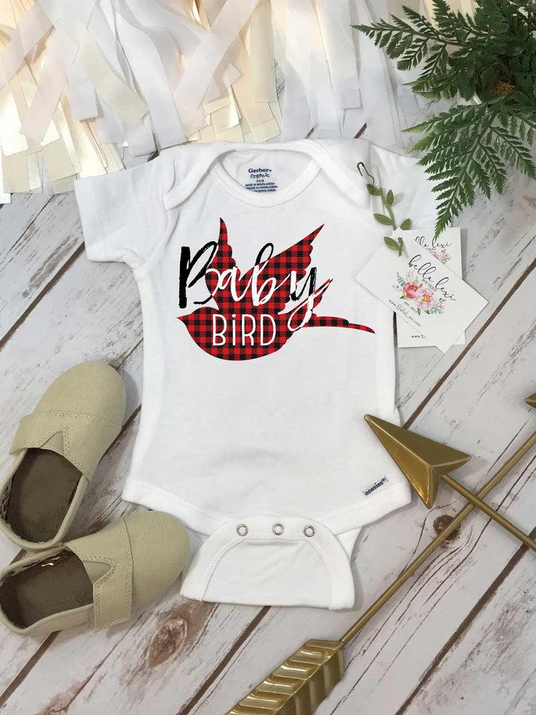 BABY BIRD Onesie®, Buffalo Plaid Shirt, Baby Bird Shirt, Family Shirts, Matching Bird Shirts, Buffalo Plaid Bird, Family tees, Mommy and Me,