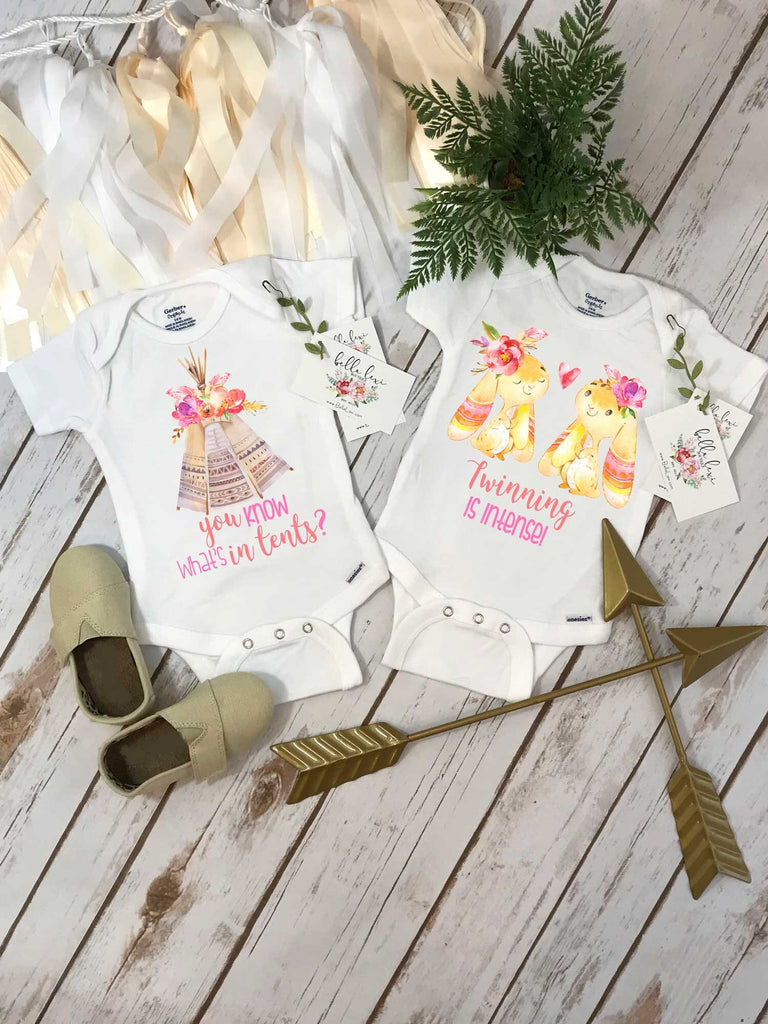 Twins Gift, Funny Twins Gift, Twins Clothes, Twins Baby Shower, Cute Baby Gift, Baby Shower Gift, Twinning, Twins Gift, Camping is in Tents