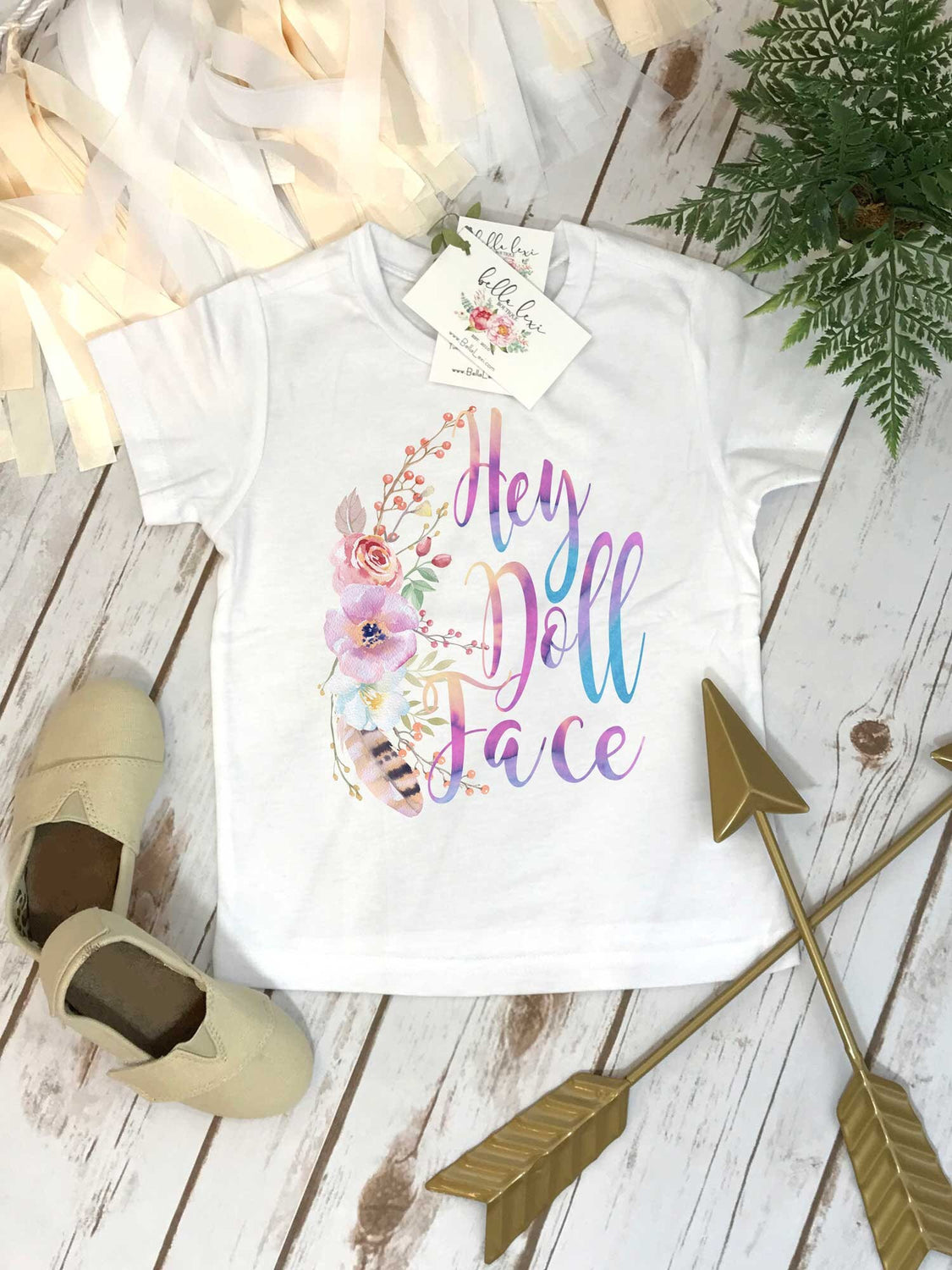 Cute Girl Gift, Hey Doll Face, Baby Shower Gift, Boho Baby Clothes, Cute Baby Clothes, Baby Girl Clothes, Baby Girl Gift, Niece Gift, Boho