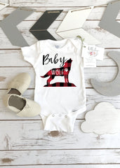 Baby Wolf Onesie®, Buffalo Plaid Shirt, Baby Wolf Shirt, Family Shirts, Matching Wolf Shirts,Buffalo Plaid Bear,Family tees,Mommy and Me,RED