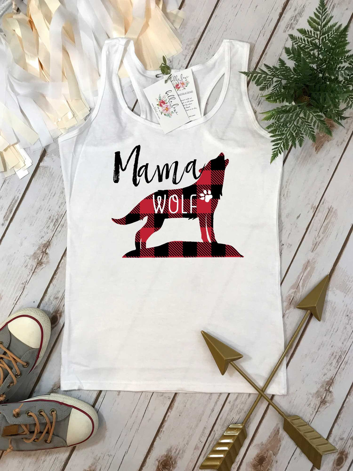 Mama Wolf Shirt, Mommy and Me shirts, Mommy and Me Outfits, Buffalo Plaid Shirt, Mom Shirts, Family Outfits, Baby Shower Gift for Mom, RED