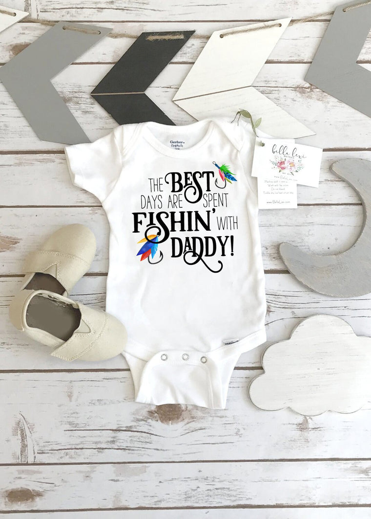 Fishing Onesie®, The Best Days are Spent Fishing with Daddy, Baby Shower Gift, Fishing Baby shirt, Fishing Buddy, Baby Announcement to Dad