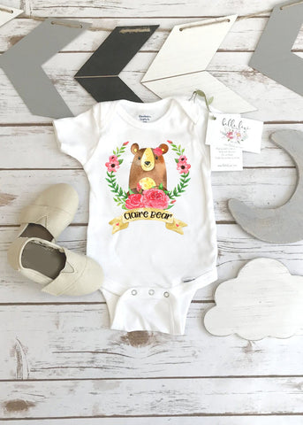 Baby Bear Bodysuit, Custom Name Gift, Baby Shower Gift, Custom Baby Gift, Take Home Outfit, Personalized Baby Gift, Niece Gift, Newborn Gift