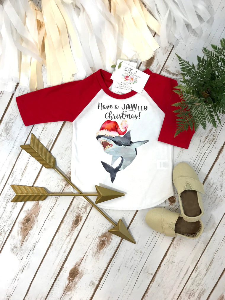 Christmas Shirt, Shark Shirt, Have a JAWlly Christmas, Funny Christmas Tees, Christmas Shark, Shark Tees, Family Shark, Shark Theme, Holiday