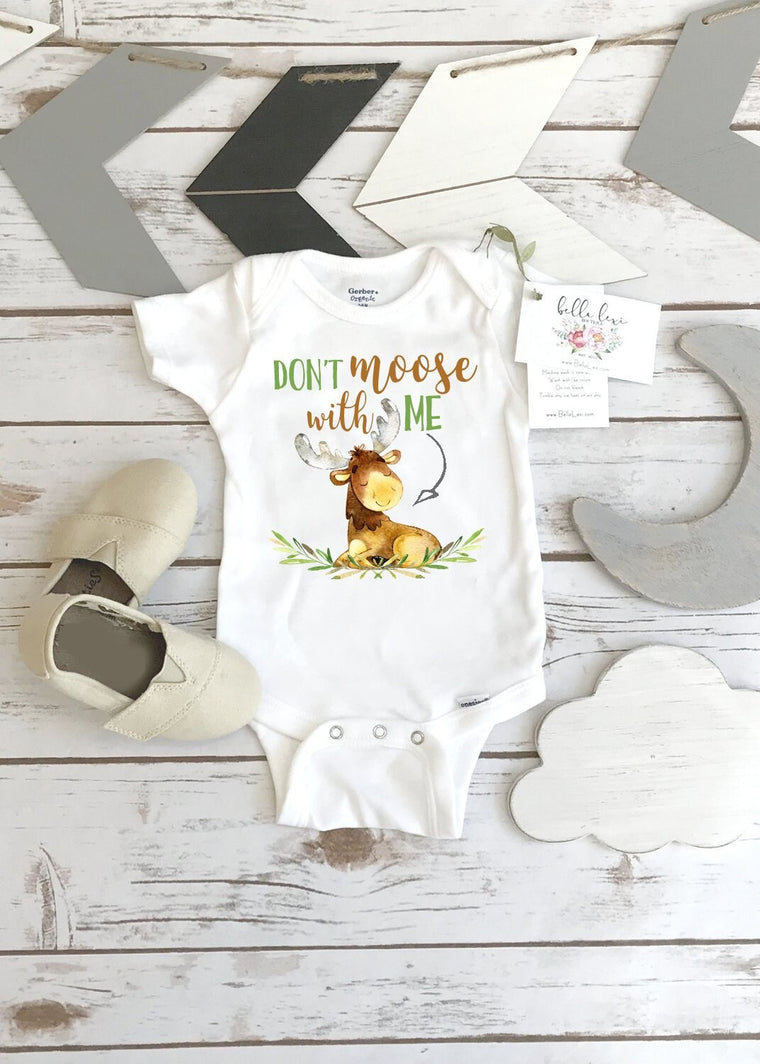 Baby Shower Gift, Moose Onesie®, Don't Moose With Me, Newborn Gift, Nephew Gift, Woodland Theme, Baby Boy Gift, Baby Girl Gift, Nephew Gifts