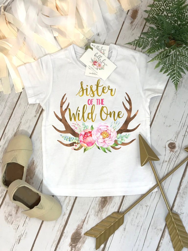 Wild One Birthday, SISTER of the Wild one, Wild ONE, Wild Birthday, Wild One Party, Sister Birthday, Girl Birthday, Sister Shirt, Antlers