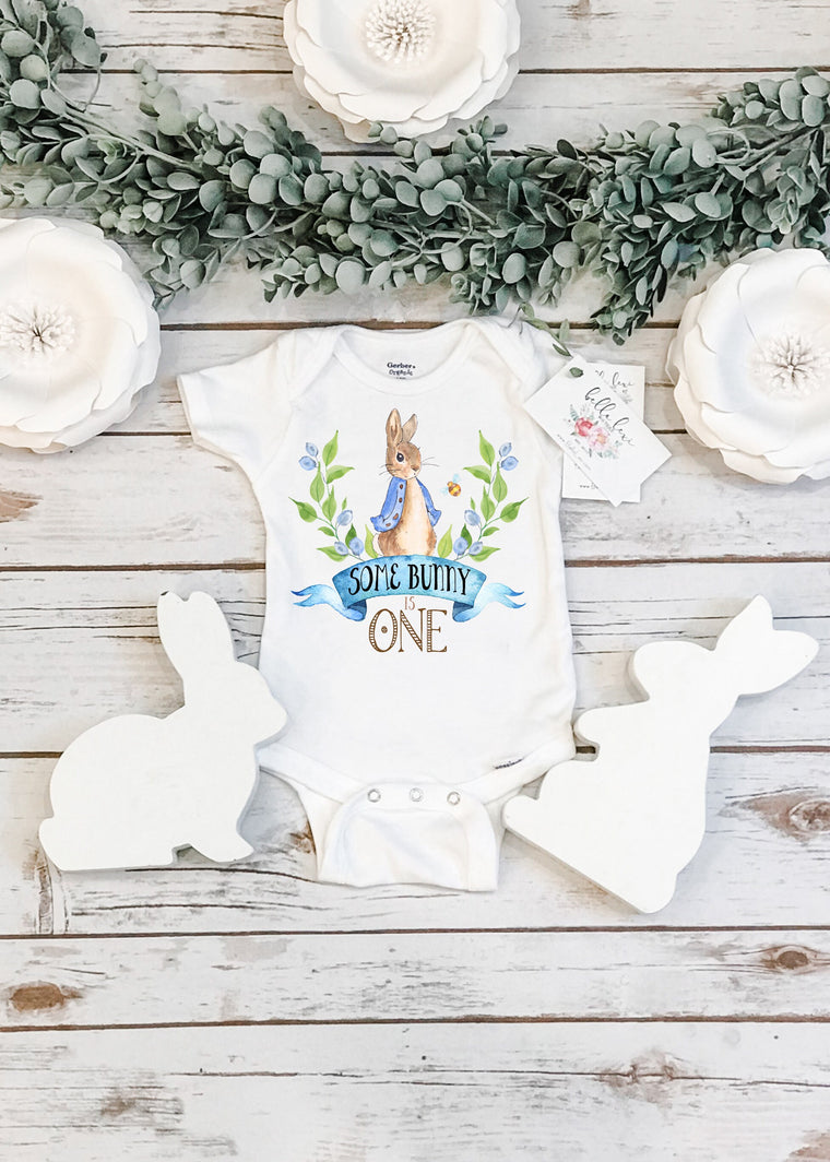 First Birthday Onesie®, Some Bunny is One, Bunny Birthday shirt, Custom Birthday, One Bunny, Easter Shirt, First Birthday, BOY Birthday Set
