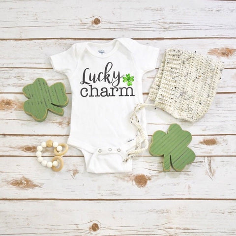 St. Patrick's Day Onesie®, LUCKY CHARM, First St. Patty's Day, Baby Shamrock Shirt, St Patricks Day Shirts, Baby Shower Gifts, March Baby