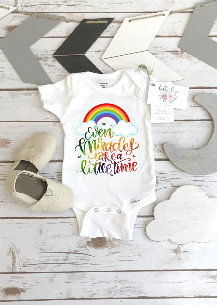 Rainbow Baby, Even Miracles Take a Little Time, Little Miracle, Rainbow Shower Gift, Rainbow Baby Gift, Baby Reveal, Baby Announcement, Girl