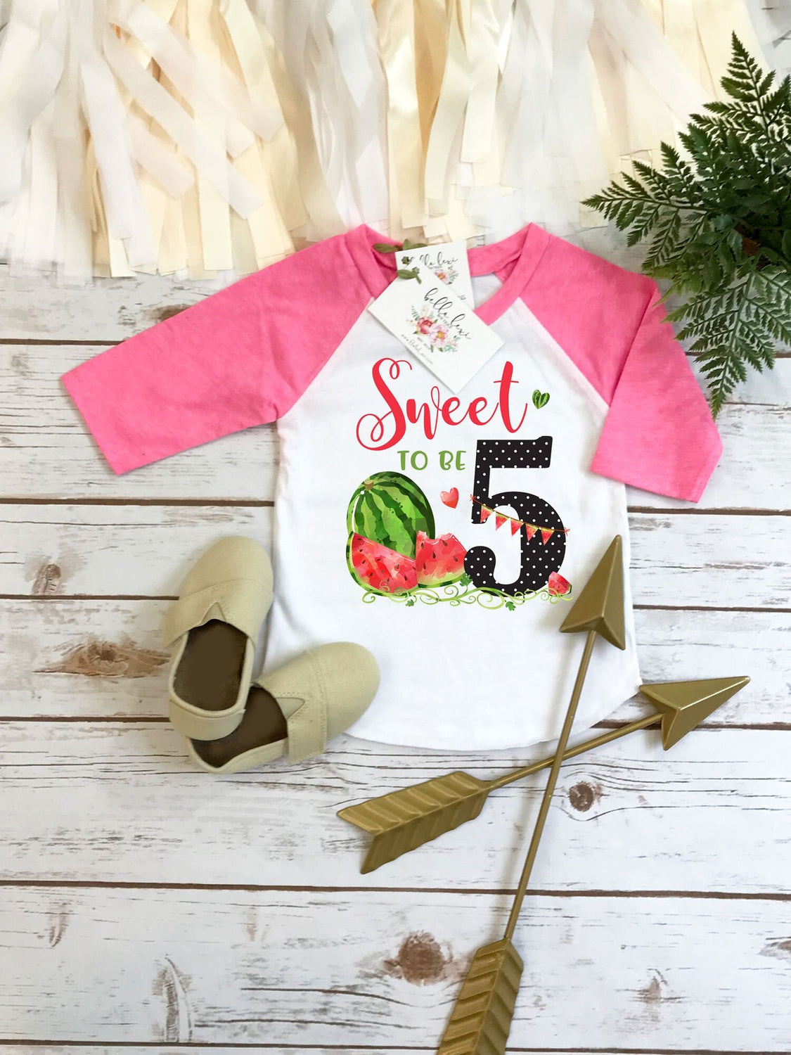 Watermelon Party, 5th Birthday, Watermelon Birthday, Fifth Birthday, Girl Birthday, Birthday Shirt, Girl Birthday Gift,Sweet to be 5, Summer