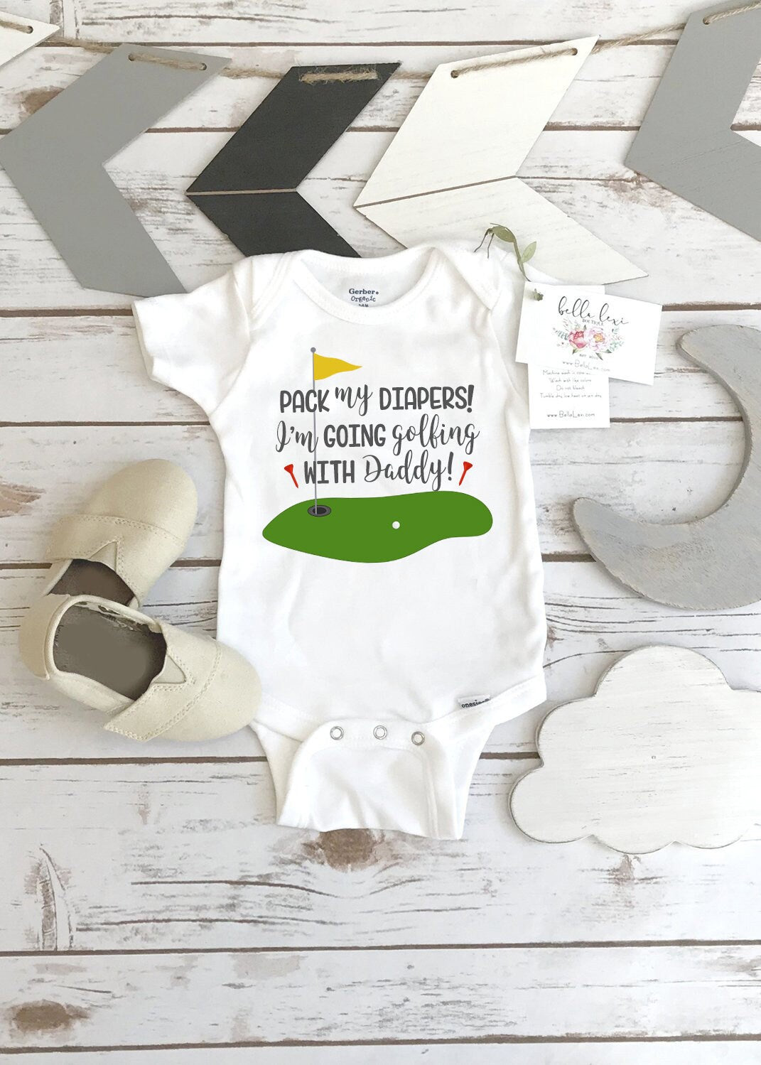 Golf Onesie®, Daddy's Little Golf Buddy, Baby Shower Gift, Golf Baby, Golfing Buddy, Golf with Daddy Shirt, Pack my Diapers I'm going Golfin