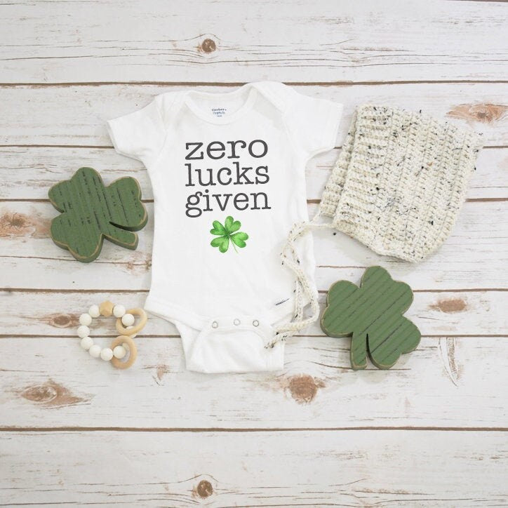 St. Patrick's Day Onesie®, Zero Lucks Given, First St. Patty's Day, Baby Shamrock Shirt, St Patricks Day Shirt, Baby Shower Gift, March Baby