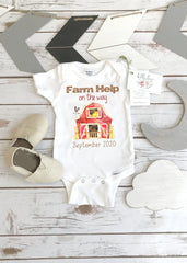 Farm Help on the Way, Pregnancy Announcement, Farm Baby, Pregnancy Reveal shirt, Farm Onesie®, Country Baby, Expecting Farm shirt, Barn Baby