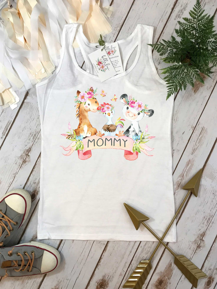 Mommy Shirt, With an Oink and a Moo, Farm Birthday, Oink Moo Turning Two, Girl Birthday, Mommy Birthday Set, Boho Birthday, Petting Zoo Set