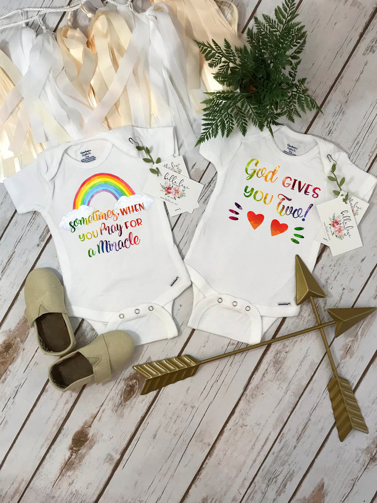 Rainbow Twins, Rainbow Baby Gift, Twins Gift, Miracle Babies, Baby Shower Gifts, Rainbow Baby Onesie®, Twins Reveal, Baby Announcement, Twin