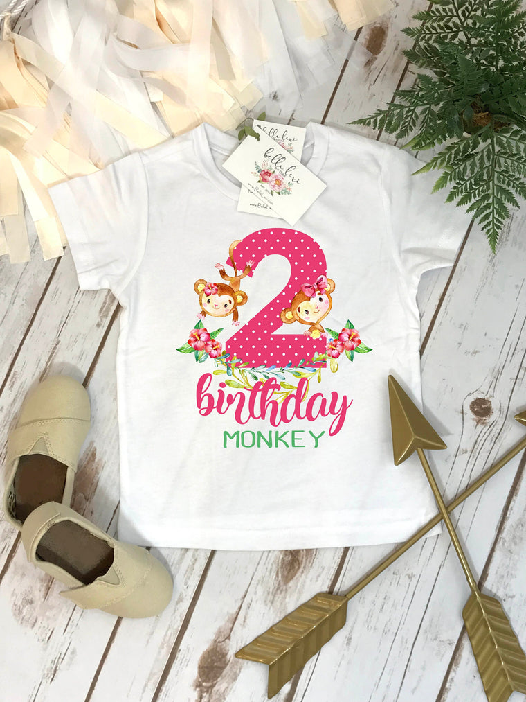 Monkey Birthday Shirt, Birthday Monkey, 2nd Birthday shirt, Two Wild Party, Animal Party Shirt, TWO WILD, Zoo Birthday set, Monkey Party