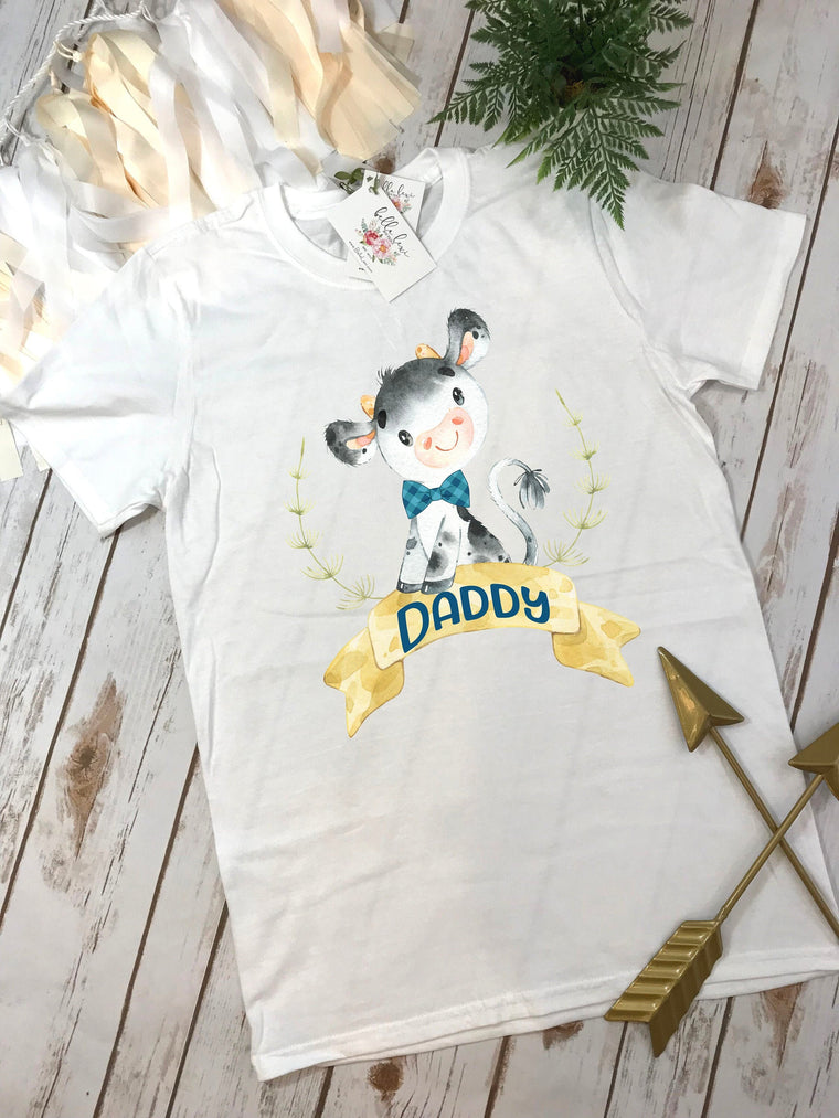 Dad Shirt, Farm Birthday, Oink Moo Turning Two, Farm Birthday, Daddy and Me, Daddy Bull, Cow Shirt, Cow Birthday, Father's Day, Dad to Be
