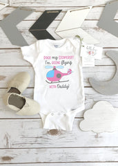Pilot Onesie®, Daddy's Little Flying Buddy, Baby Shower Gift, Helicopter, Pilot Daddy, Fly with Daddy Shirt, Pack my Diapers I'm going Flyin