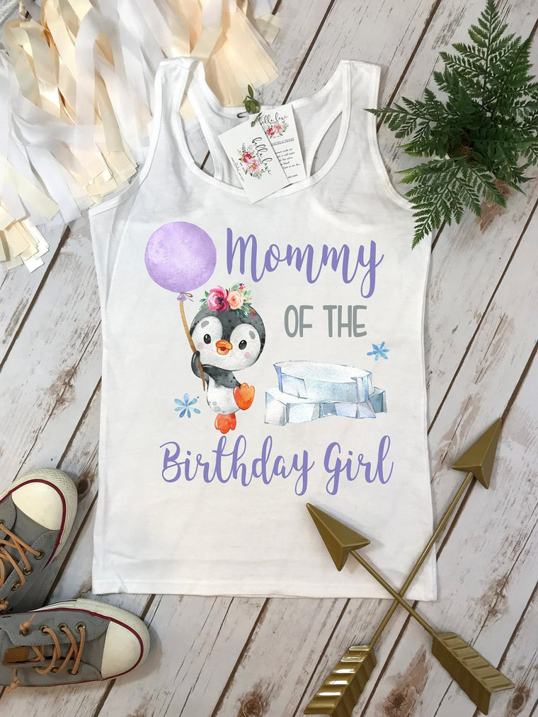 Penguin Party, Girl Birthday, Mom of the Birthday Girl, Penguin Theme, 1st Birthday, Penguin Shirt, Winter Theme, Winter Birthday