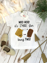 Birthday Shirt, S'More Party, S'More Fun being TWO, Birthday Shirt, Camping Party, Camping Birthday, Happy Camper, Smores Theme, TWO Wild