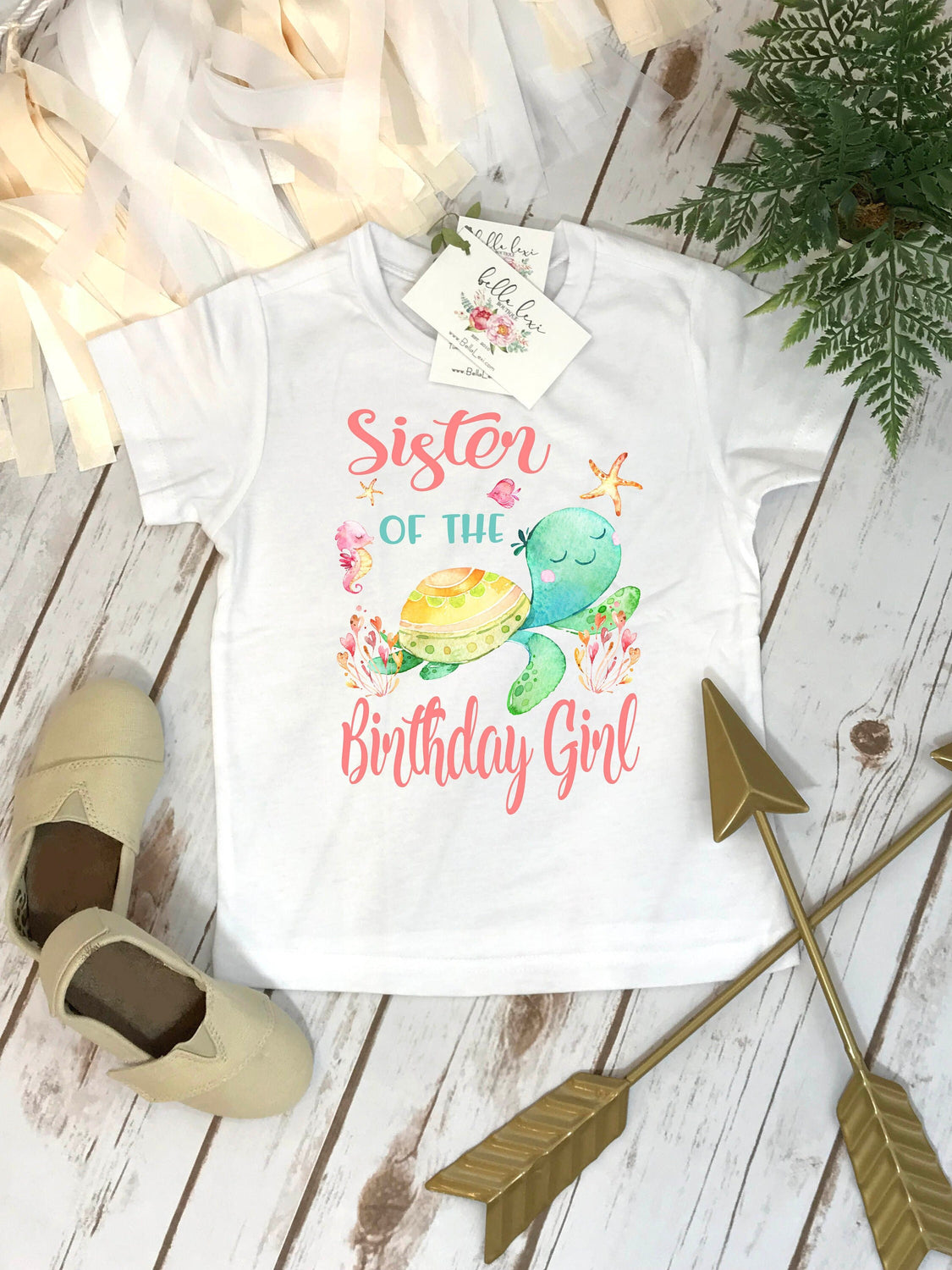 Under the Sea Party, Turtle Birthday shirt, Oceacore, Girl Birthday Shirt, Ocean Party, Mermaid Birthday, Sister Birthday,Little Shark Party