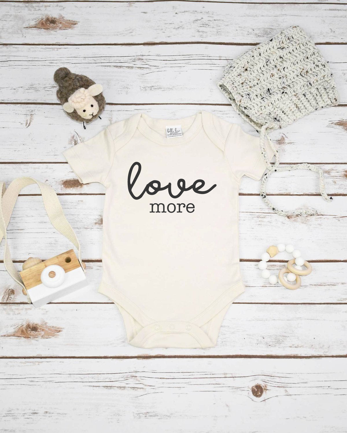 Love More, Organic Baby Bodysuit